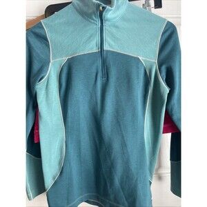 Outdoor Research Blackridge Pullover Active Top Wool Blend Quarter Zip Green M